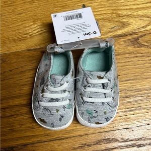Carter's Gray and Green Slip-On Sneakers for Kids
